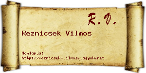 Reznicsek Vilmos névjegykártya
